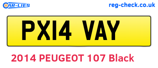 PX14VAY are the vehicle registration plates.
