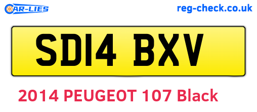 SD14BXV are the vehicle registration plates.