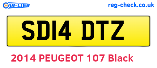 SD14DTZ are the vehicle registration plates.