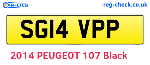 SG14VPP are the vehicle registration plates.