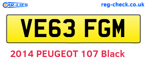 VE63FGM are the vehicle registration plates.