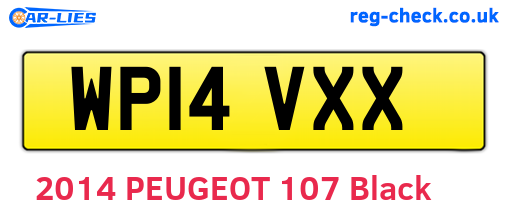 WP14VXX are the vehicle registration plates.