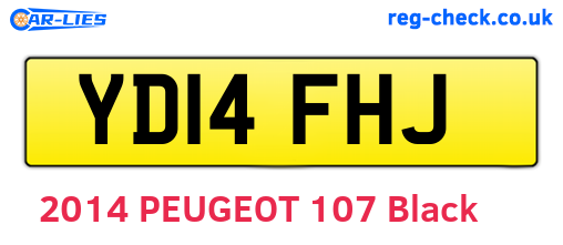 YD14FHJ are the vehicle registration plates.