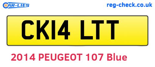 CK14LTT are the vehicle registration plates.