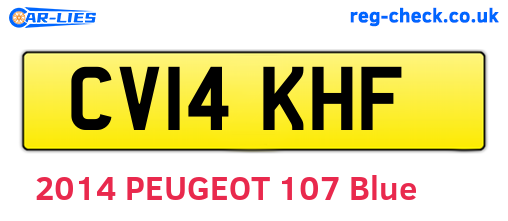 CV14KHF are the vehicle registration plates.