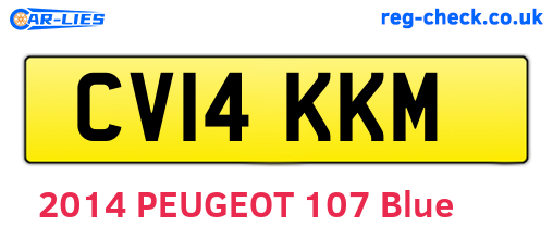 CV14KKM are the vehicle registration plates.