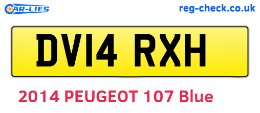 DV14RXH are the vehicle registration plates.