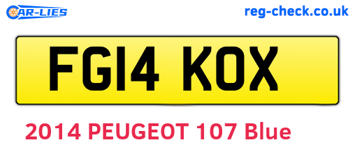 FG14KOX are the vehicle registration plates.