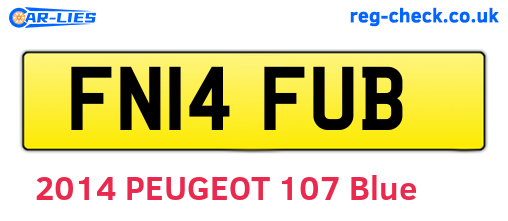 FN14FUB are the vehicle registration plates.