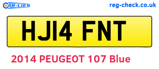 HJ14FNT are the vehicle registration plates.