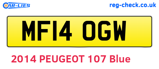 MF14OGW are the vehicle registration plates.