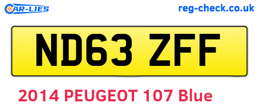 ND63ZFF are the vehicle registration plates.