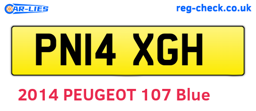 PN14XGH are the vehicle registration plates.