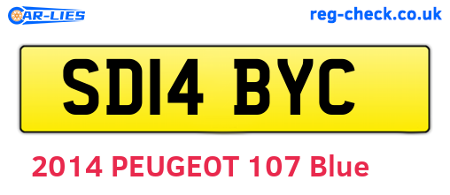 SD14BYC are the vehicle registration plates.