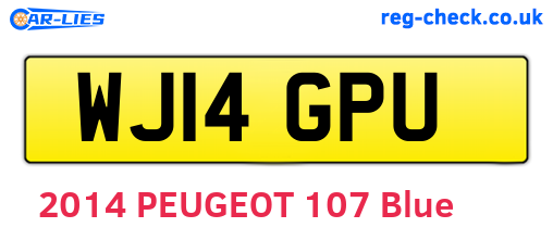 WJ14GPU are the vehicle registration plates.