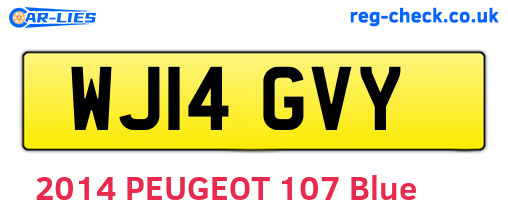 WJ14GVY are the vehicle registration plates.
