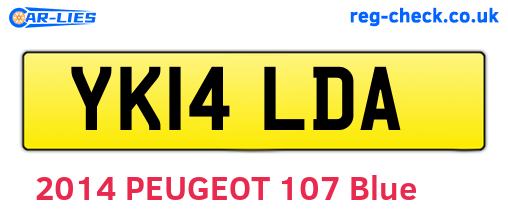 YK14LDA are the vehicle registration plates.