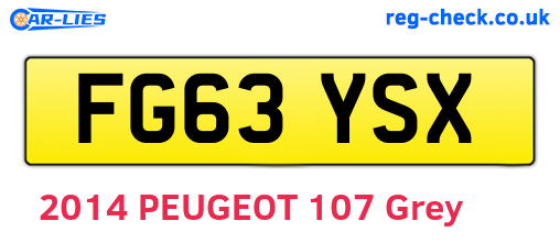FG63YSX are the vehicle registration plates.