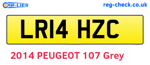 LR14HZC are the vehicle registration plates.