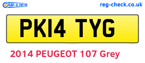 PK14TYG are the vehicle registration plates.
