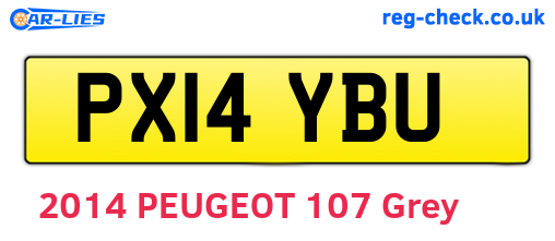 PX14YBU are the vehicle registration plates.