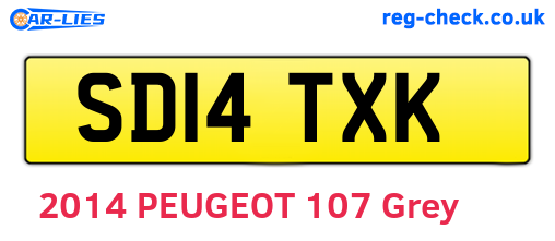 SD14TXK are the vehicle registration plates.