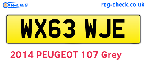 WX63WJE are the vehicle registration plates.