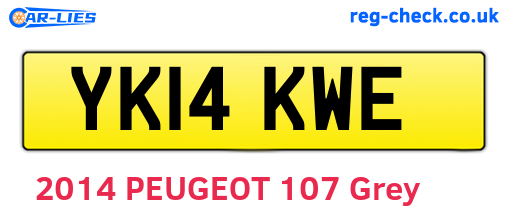 YK14KWE are the vehicle registration plates.