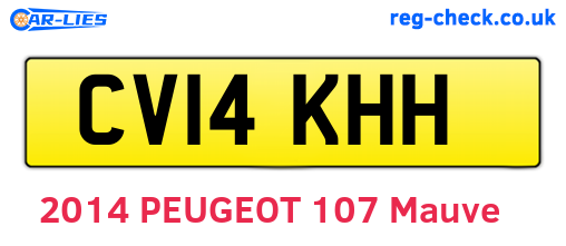 CV14KHH are the vehicle registration plates.