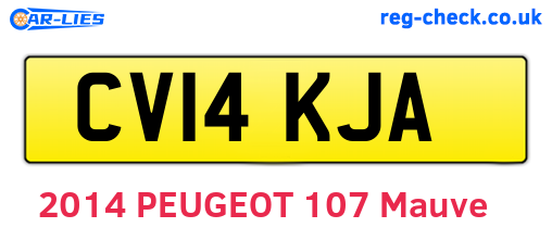 CV14KJA are the vehicle registration plates.