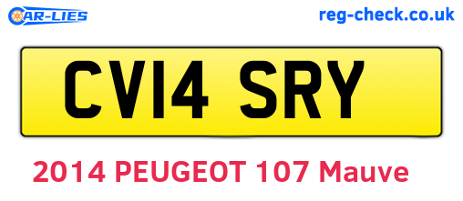 CV14SRY are the vehicle registration plates.