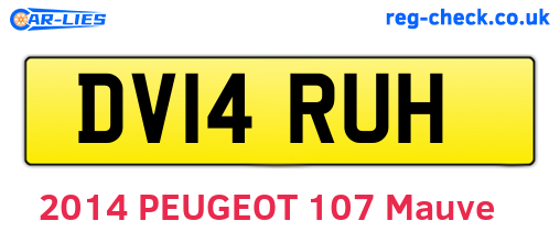 DV14RUH are the vehicle registration plates.