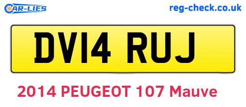 DV14RUJ are the vehicle registration plates.