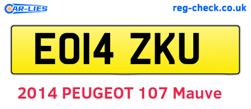 EO14ZKU are the vehicle registration plates.