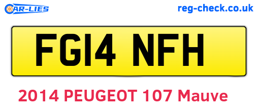 FG14NFH are the vehicle registration plates.