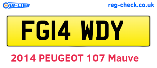 FG14WDY are the vehicle registration plates.