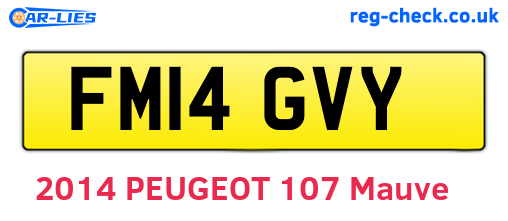FM14GVY are the vehicle registration plates.