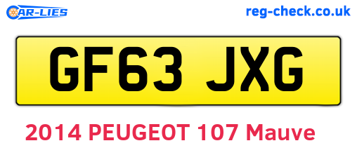 GF63JXG are the vehicle registration plates.