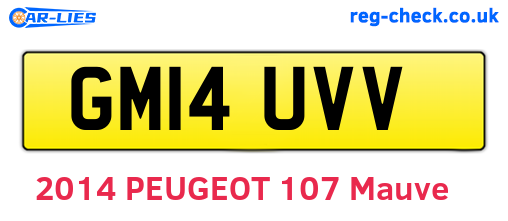 GM14UVV are the vehicle registration plates.
