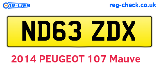 ND63ZDX are the vehicle registration plates.