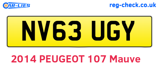 NV63UGY are the vehicle registration plates.