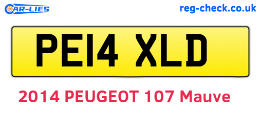 PE14XLD are the vehicle registration plates.