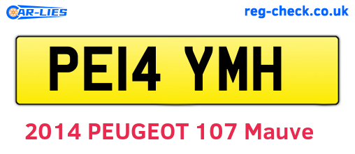 PE14YMH are the vehicle registration plates.