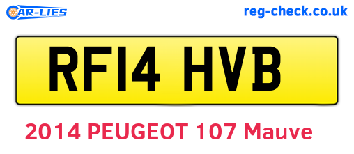 RF14HVB are the vehicle registration plates.