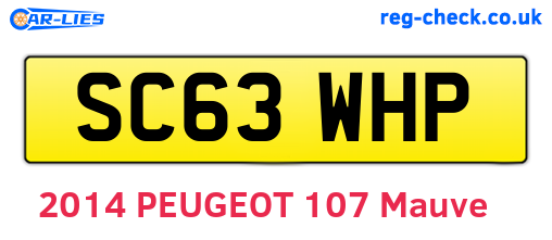 SC63WHP are the vehicle registration plates.
