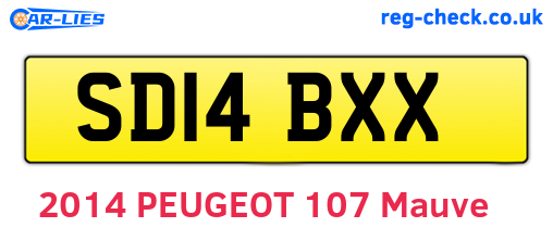 SD14BXX are the vehicle registration plates.