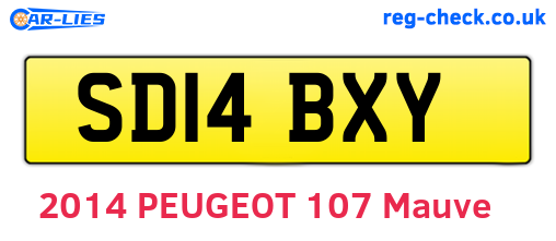 SD14BXY are the vehicle registration plates.
