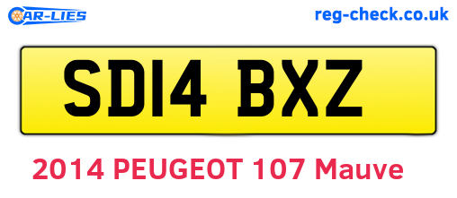 SD14BXZ are the vehicle registration plates.
