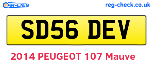 SD56DEV are the vehicle registration plates.