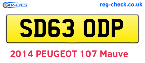 SD63ODP are the vehicle registration plates.